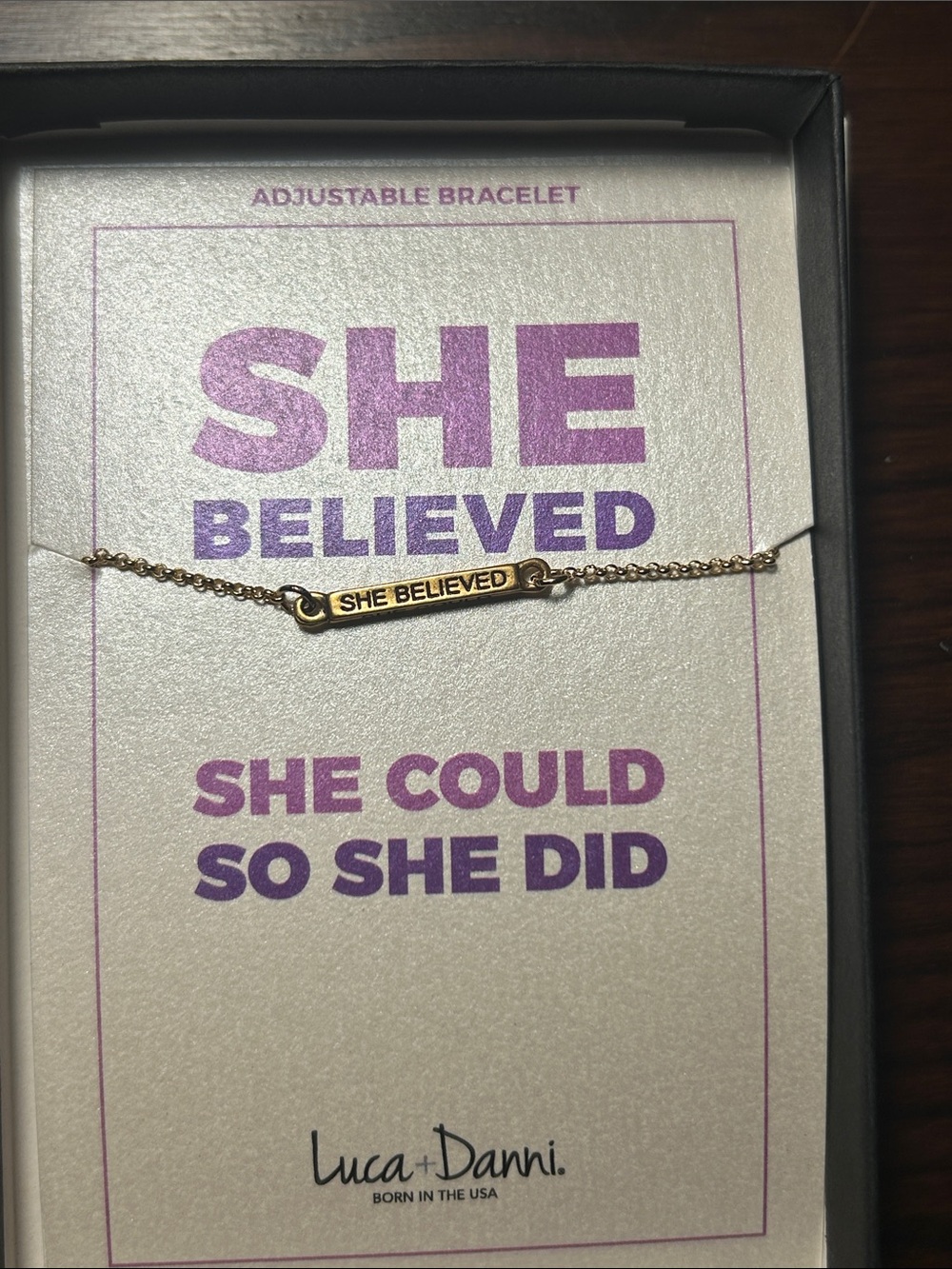 Luca + Danni Gold 'She Believed' Bar Bracelet